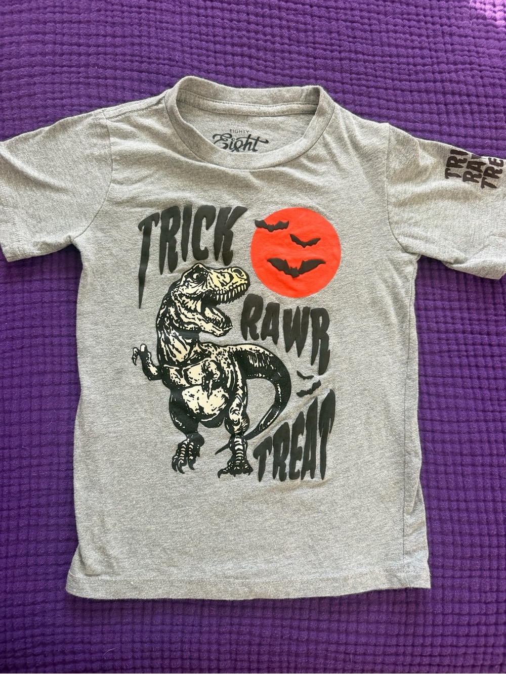Gray Halloween Dino Tee